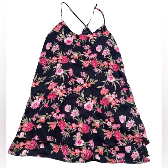 Forever 21 Floral Strappy Racerback Mini Dress - Picture 1 of 7